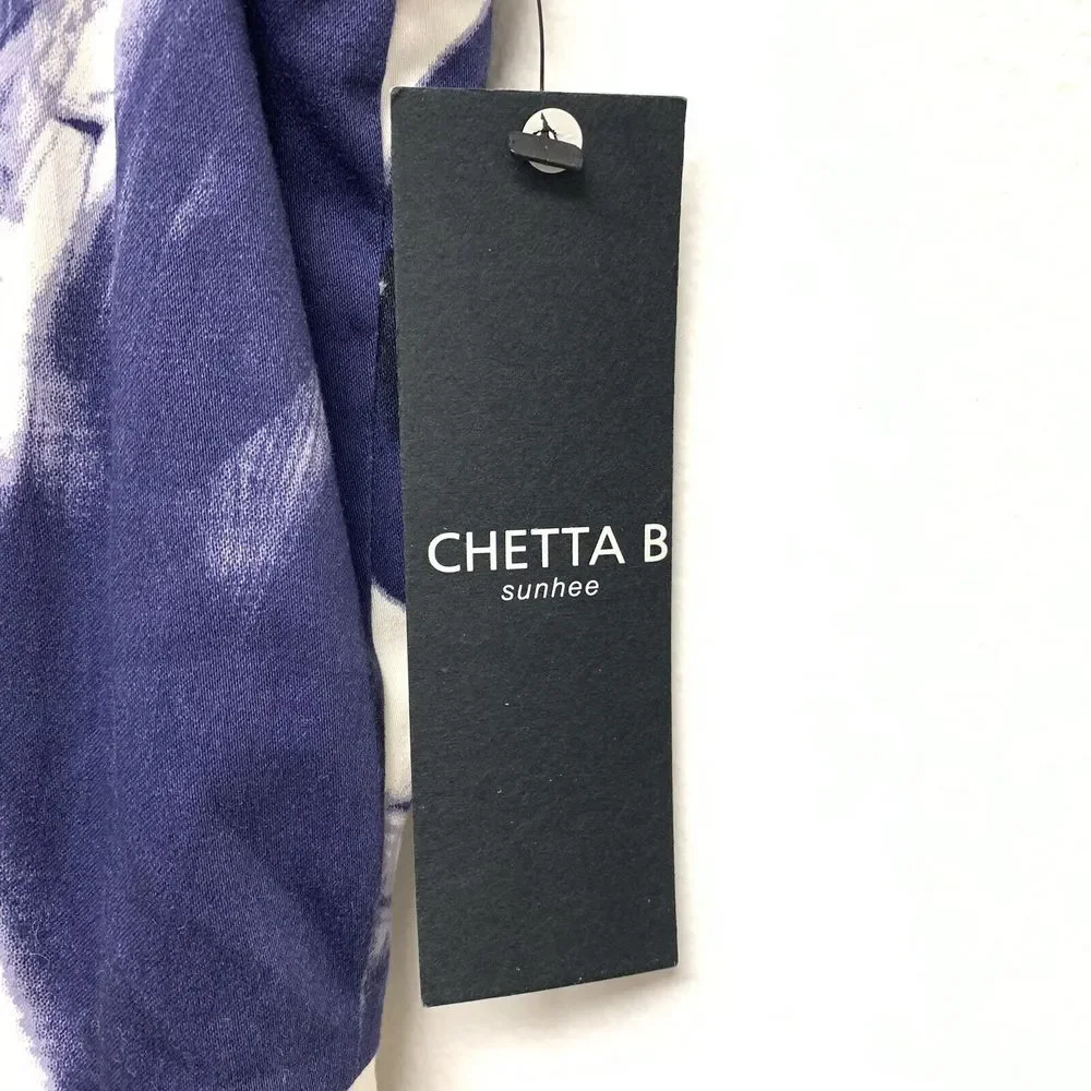 Chetta B Dress Womens Size 2 Fit & Flare Sleeveless Navy Blue Yellow Cotton NWT‎